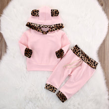 Load image into Gallery viewer, 2 pieces/set Leopard Girls&#39; Clothing Sets Children Spring Sweatshirt Tops + Pants Suits Sports Suit Autumn Winter Clothes