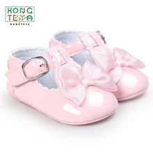 Load image into Gallery viewer, 6 Colours Sweet Casual Baby Shoes Princess Girls Baby Kids Pu Leather Solid Crib Babe Infant Toddler Cute Bow Baby Shoes