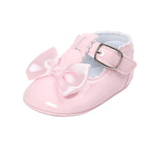 Load image into Gallery viewer, 6 Colours Sweet Casual Baby Shoes Princess Girls Baby Kids Pu Leather Solid Crib Babe Infant Toddler Cute Bow Baby Shoes