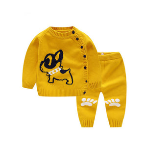 Newborn Girl Sweater Tops + Pants Children Clothing Sets Autumn Baby Outfit Set Girl Tracksuit Boys Knitted Suit Kid Clothes