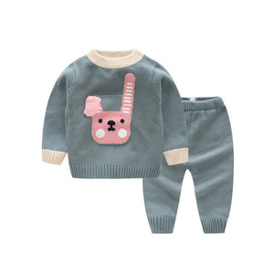 Newborn Girl Sweater Tops + Pants Children Clothing Sets Autumn Baby Outfit Set Girl Tracksuit Boys Knitted Suit Kid Clothes