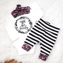 Load image into Gallery viewer, 3 pcs/set 2019 Autumn children&#39;s clothing newborn girls&#39; clothing sets cotton long-sleeved T-shirt+pants+headband clothes SY184