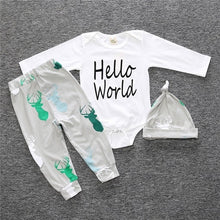 Load image into Gallery viewer, 3 pcs/set 2019 Autumn children&#39;s clothing newborn girls&#39; clothing sets cotton long-sleeved T-shirt+pants+headband clothes SY184