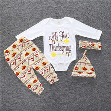 Load image into Gallery viewer, 3 pcs/set 2019 Autumn children&#39;s clothing newborn girls&#39; clothing sets cotton long-sleeved T-shirt+pants+headband clothes SY184