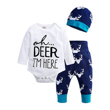 Load image into Gallery viewer, 3 pcs/set 2019 Autumn children&#39;s clothing newborn girls&#39; clothing sets cotton long-sleeved T-shirt+pants+headband clothes SY184