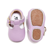 Load image into Gallery viewer, Baby Moccasins Princess Hard Sole First Walkers Toddler Girl Shoes Newborn Baby Girl Mary Jane Shoes Genuine Leather Baby T-bar