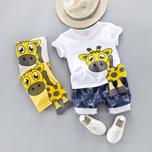 Load image into Gallery viewer, Boys&#39; Clothing Sets Children&#39;s Suit 2019 Summer New Boys Suits Summer CottO-Neck Giraffe Children&#39;s Suit Baby Two-piece Suits