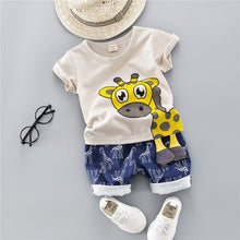 Load image into Gallery viewer, Boys&#39; Clothing Sets Children&#39;s Suit 2019 Summer New Boys Suits Summer CottO-Neck Giraffe Children&#39;s Suit Baby Two-piece Suits