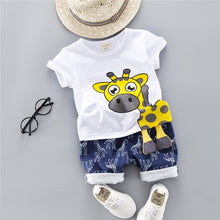 Load image into Gallery viewer, Boys&#39; Clothing Sets Children&#39;s Suit 2019 Summer New Boys Suits Summer CottO-Neck Giraffe Children&#39;s Suit Baby Two-piece Suits