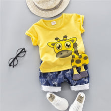 Load image into Gallery viewer, Boys&#39; Clothing Sets Children&#39;s Suit 2019 Summer New Boys Suits Summer CottO-Neck Giraffe Children&#39;s Suit Baby Two-piece Suits