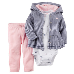 Babies Clothes Boys' and Girls' Long-sleeved Hat-jacket and Trousers Infant Clothing Baby Newborn Outfit Suit Toddler Fashion