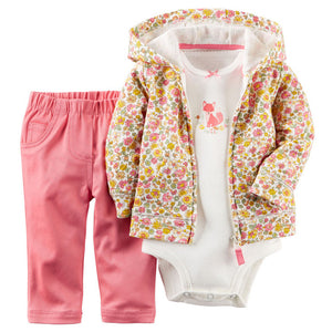 Babies Clothes Boys' and Girls' Long-sleeved Hat-jacket and Trousers Infant Clothing Baby Newborn Outfit Suit Toddler Fashion