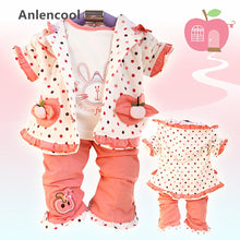 Load image into Gallery viewer, Anlencool 2019 Free shipping  Spring and Autumn 3pcs dot small apple girls&#39; suits baby clothing girl&#39;s set clothing