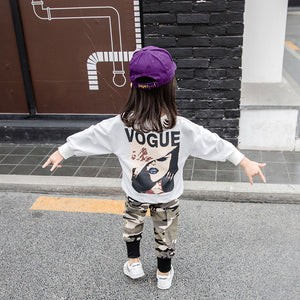 New Baby Girls' Camouflage Fashion Suit Autumn Sweater Children Leisure Trousers Camo Long Sleeve Shirt Two Piece Clothing Suit