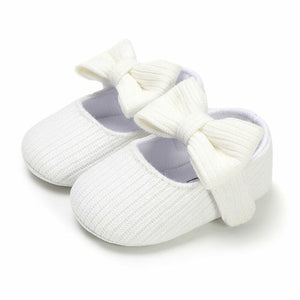 Newborn Baby Girls Shoes Pram Princess Soft Shoes with Knot-Bow  First Walkers