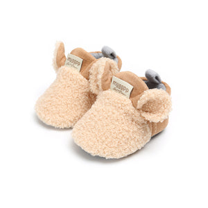 3Solid Colors Warm Shoes Newborn Baby Girl Soft Sole Leather Crib  Anti-slip Sneaker Prewalker 0-18M